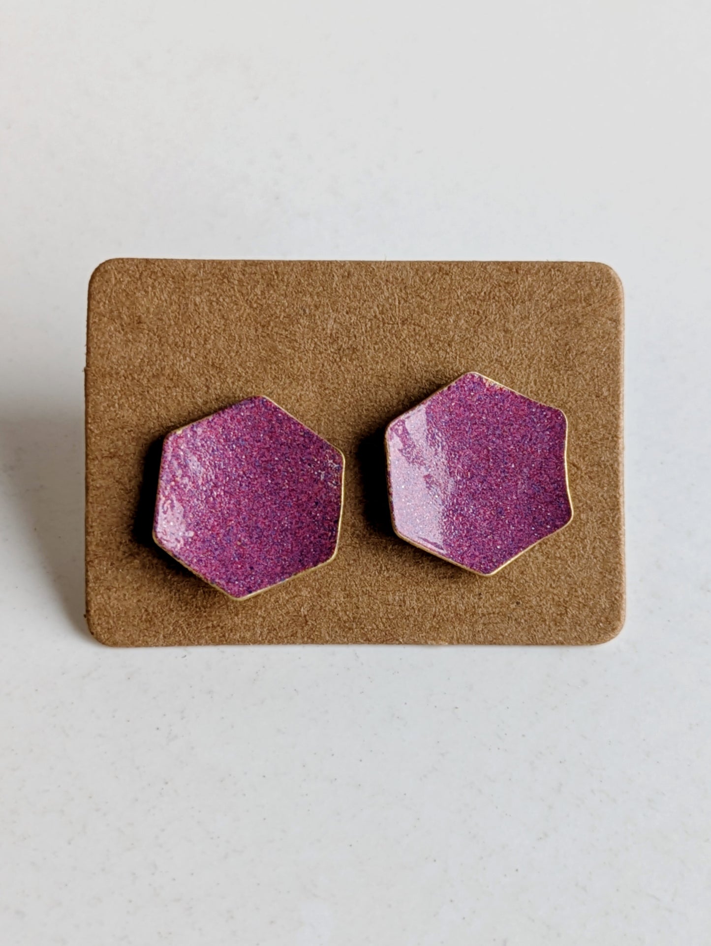 Enamelled hexagon studs
