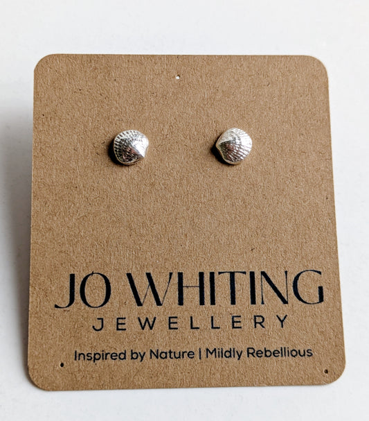 Teeny Silver Fossil Studs