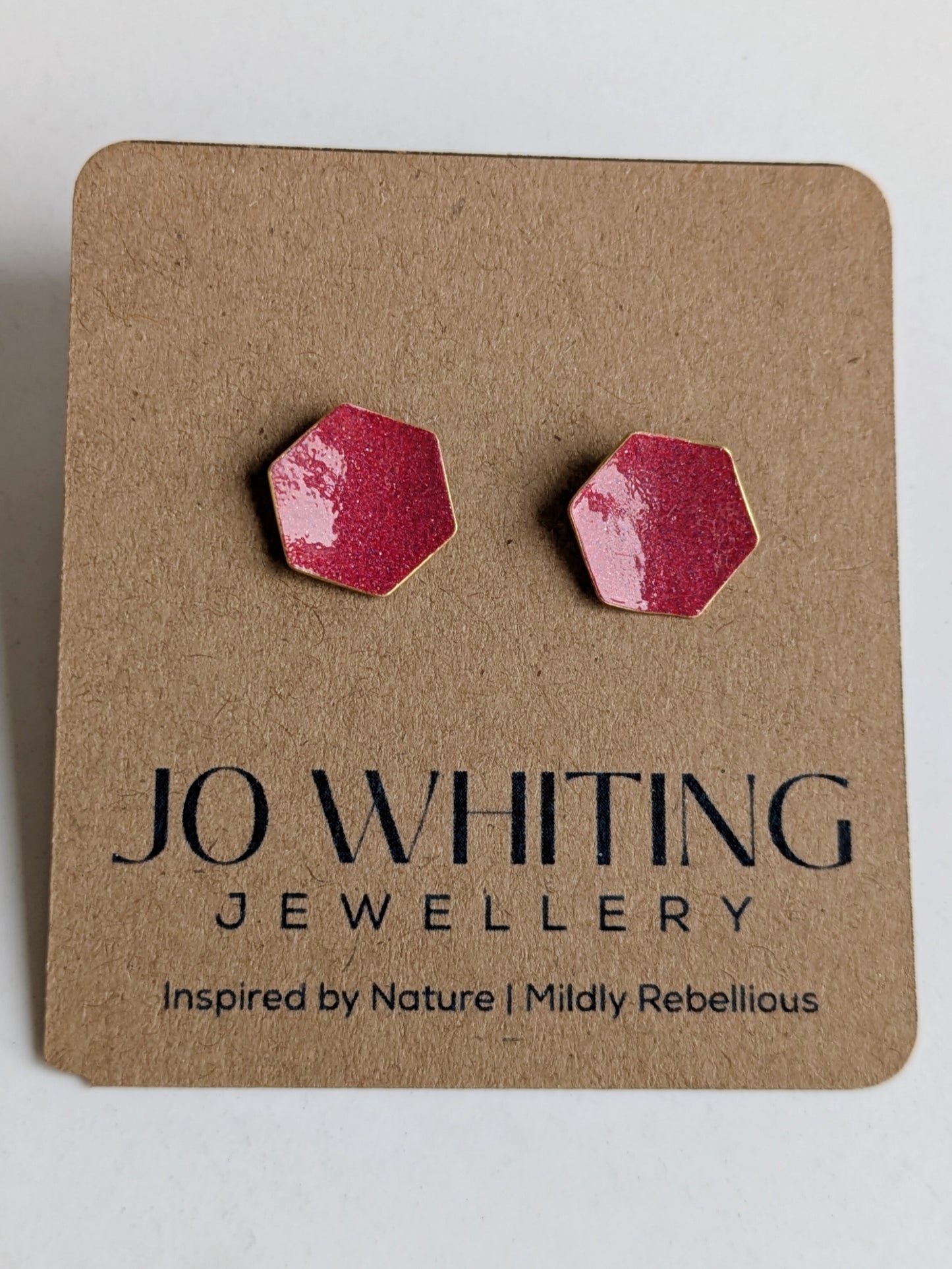 Enamelled hexagon studs