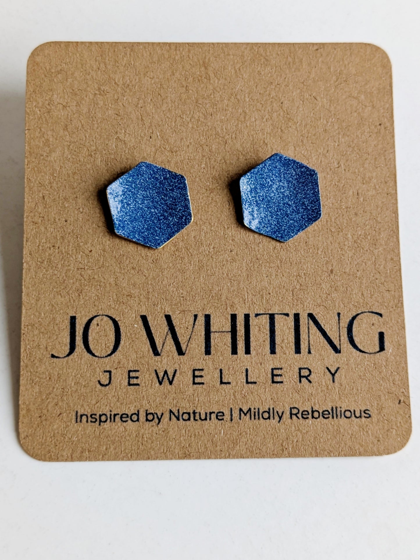 Enamelled hexagon studs