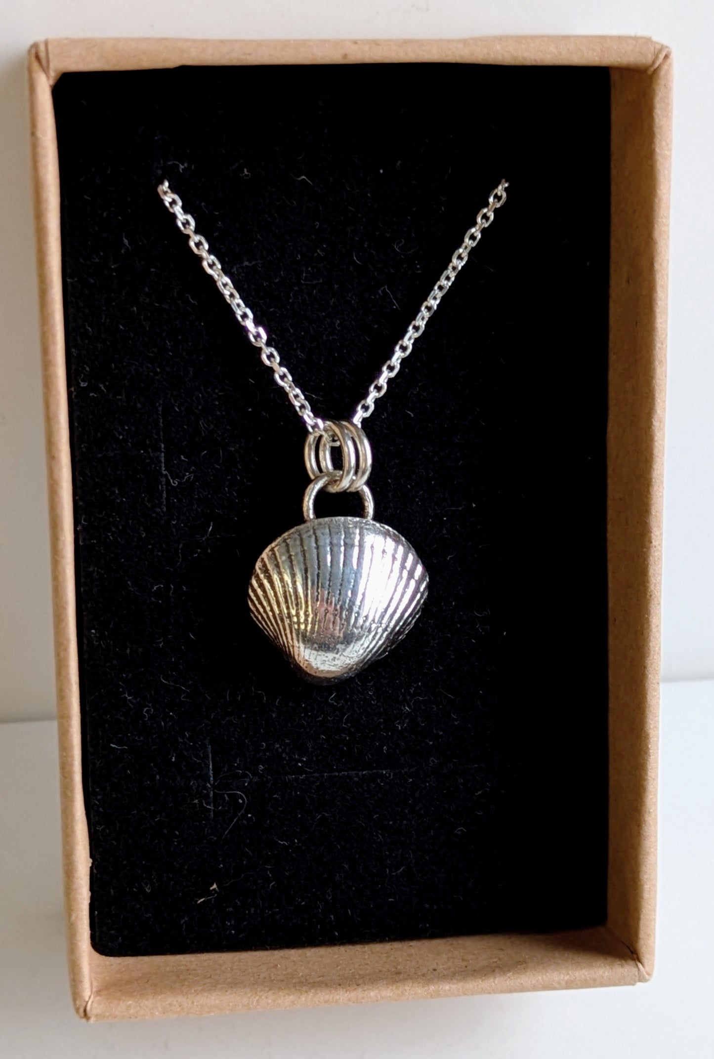 Silver shell necklace