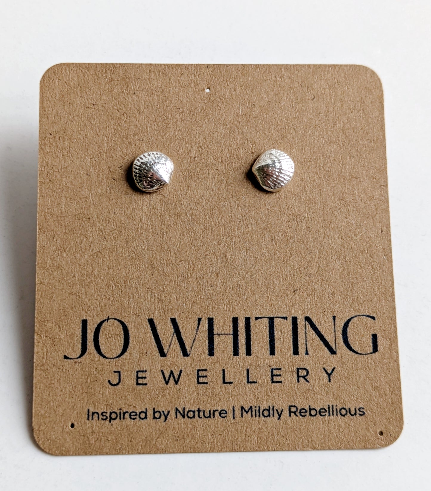 Teeny Silver Fossil Studs