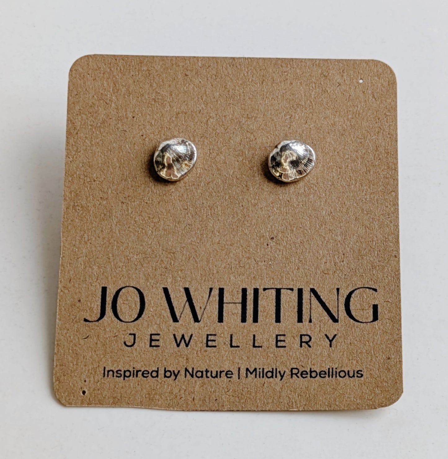 Teeny Silver Fossil Studs
