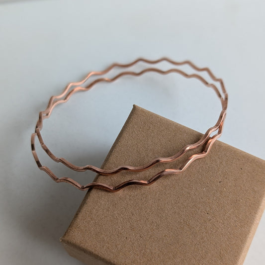 Copper Scalloped Wire Bracelet